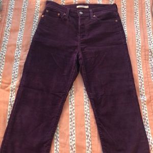 High Waisted Corduroy Levi Wedgie Straight Jeans